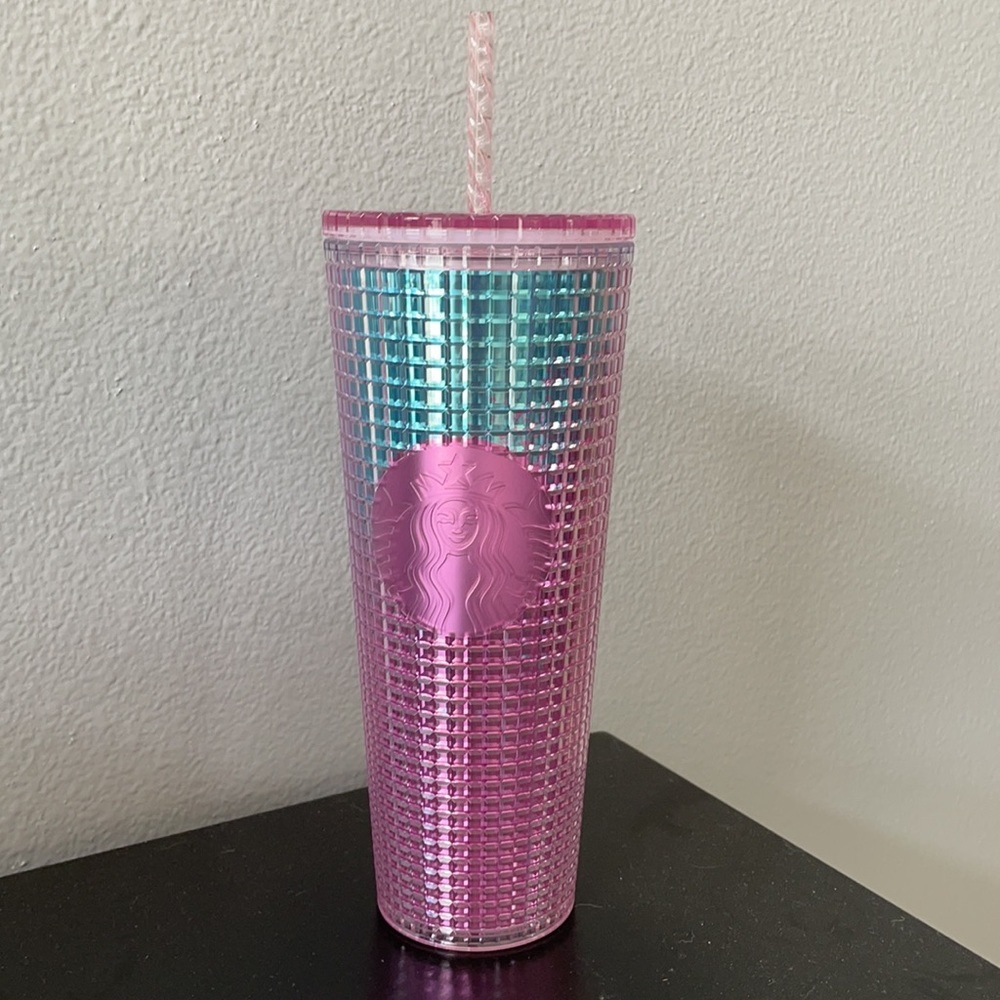 Starbucks 2021 Pink and Blue  Grid Tumbler